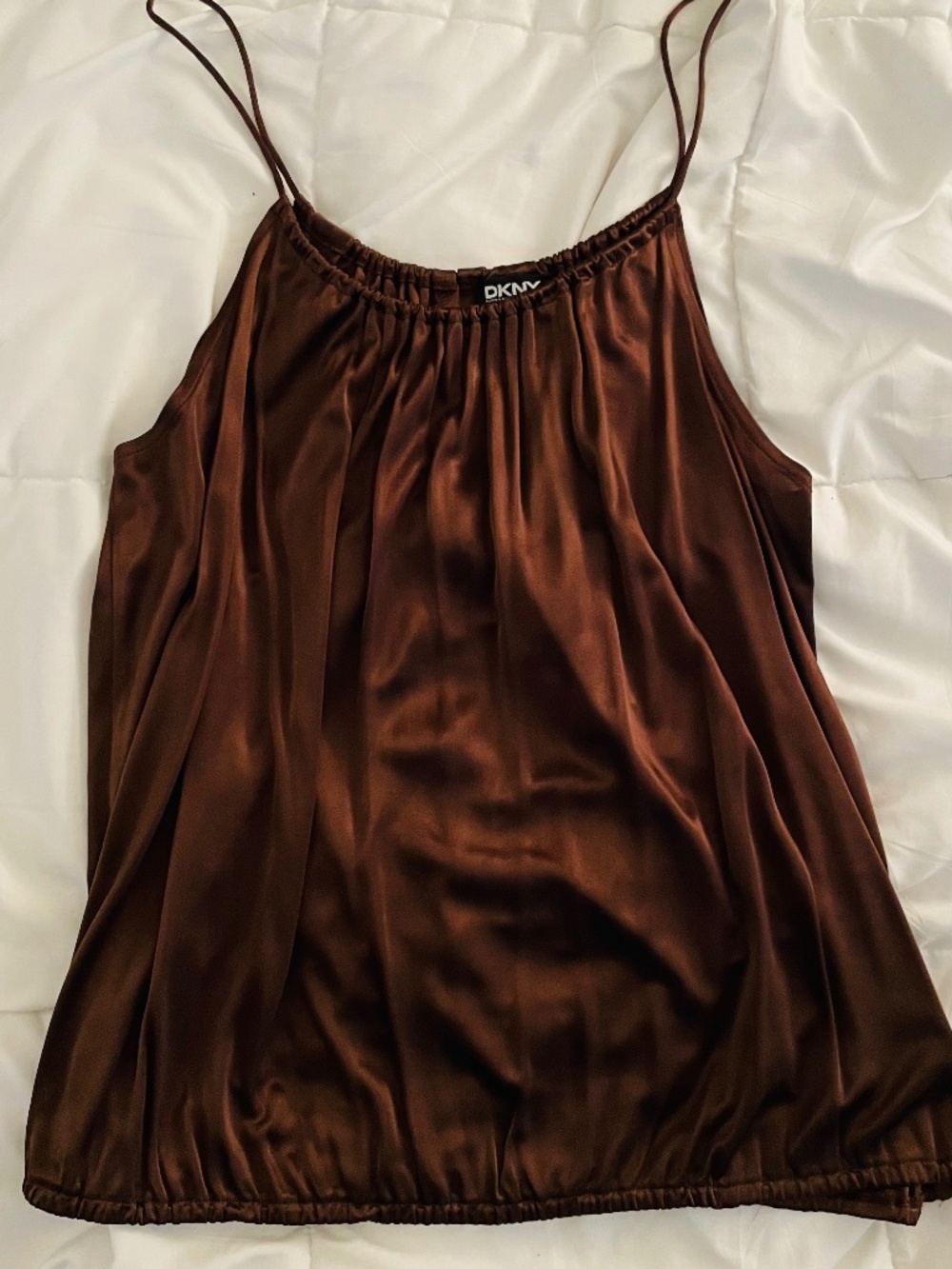 DKNY silk like top size petite